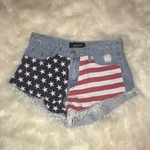 Forth of July denim shorts